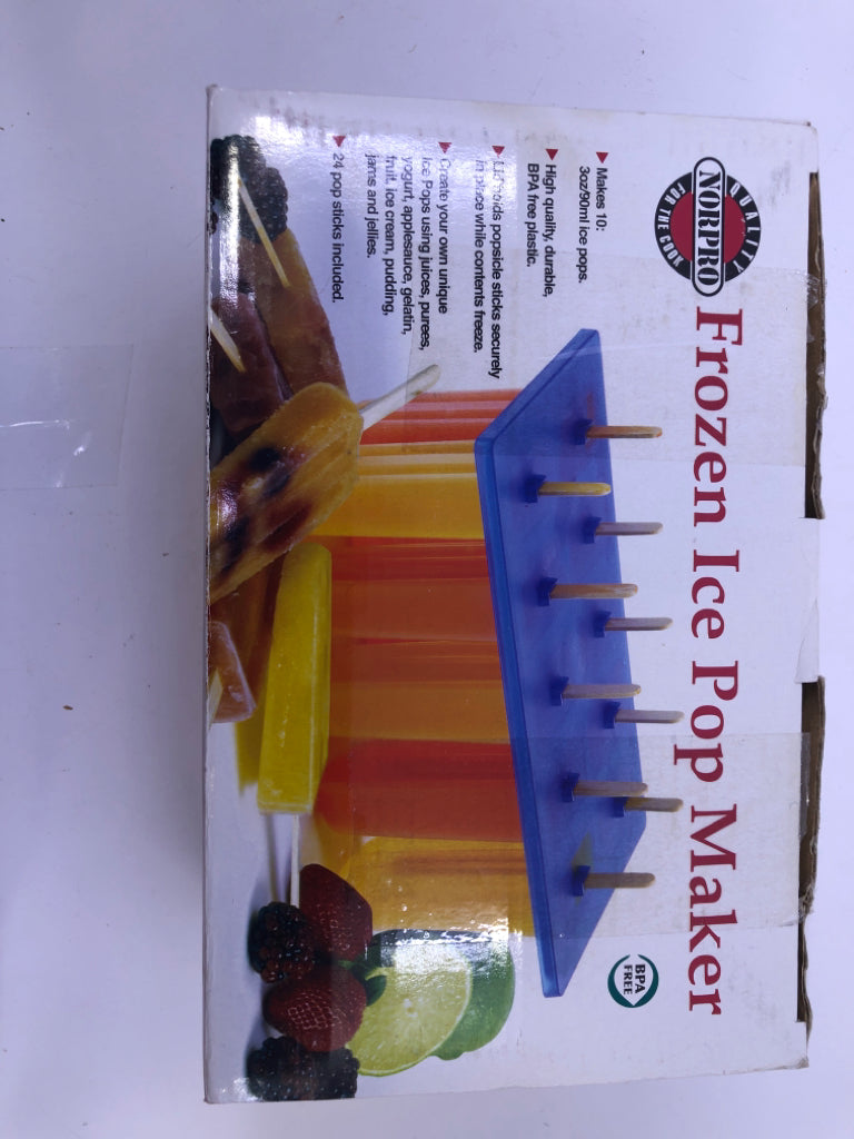 NIB FROZEN ICE POP MAKER.