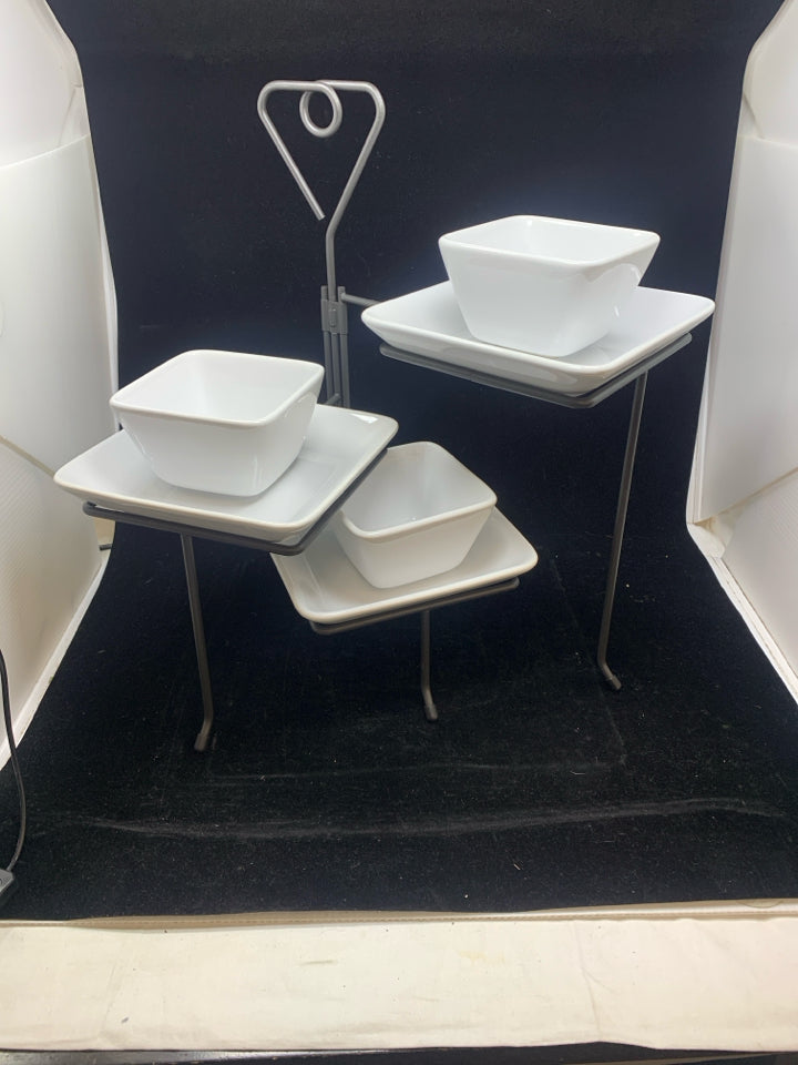 10PC PAMPERED CHEF SERVING TRAY W/STAND.
