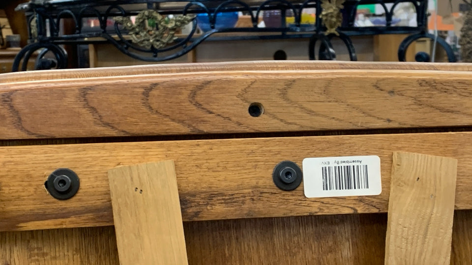 WOOD HIGH BACK ROCKING CHAIR.