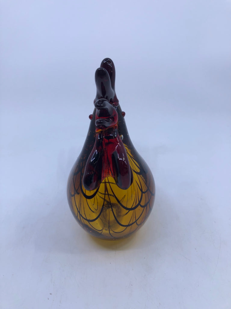 BLOWN GLASS ROOSTER.