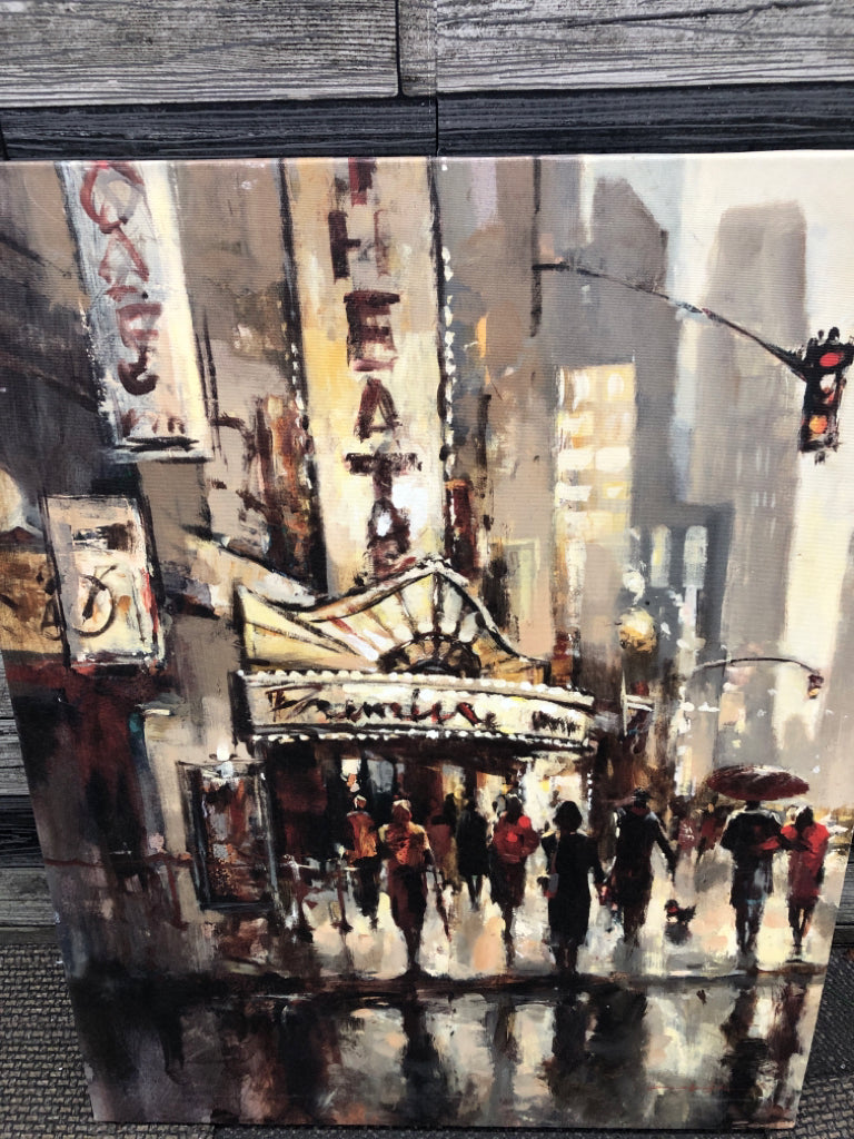 THEATRE AND PEOPLE PAINTED CANVAS.