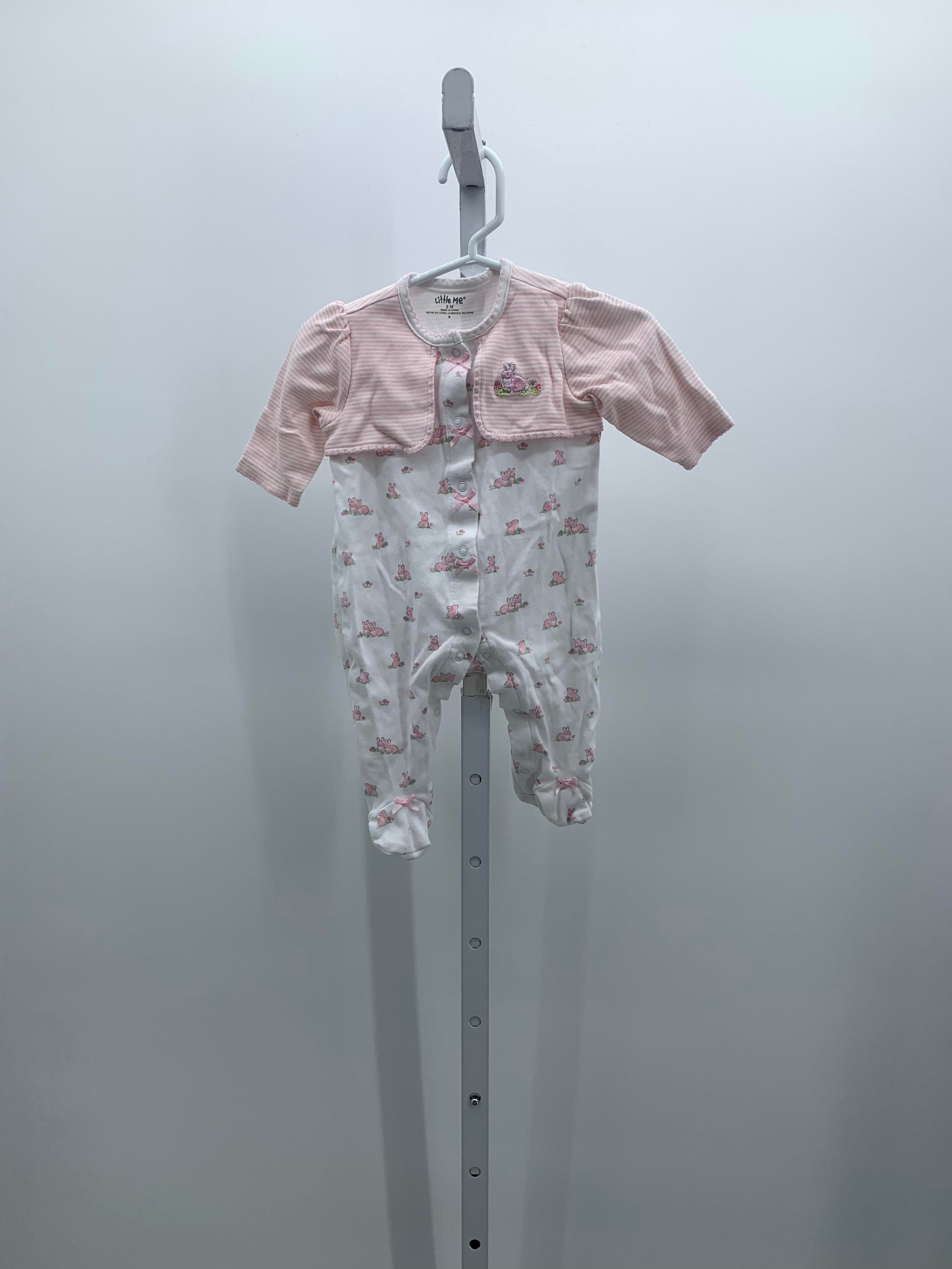 Little Me Size 3 Months Girls Long Slv. Romper