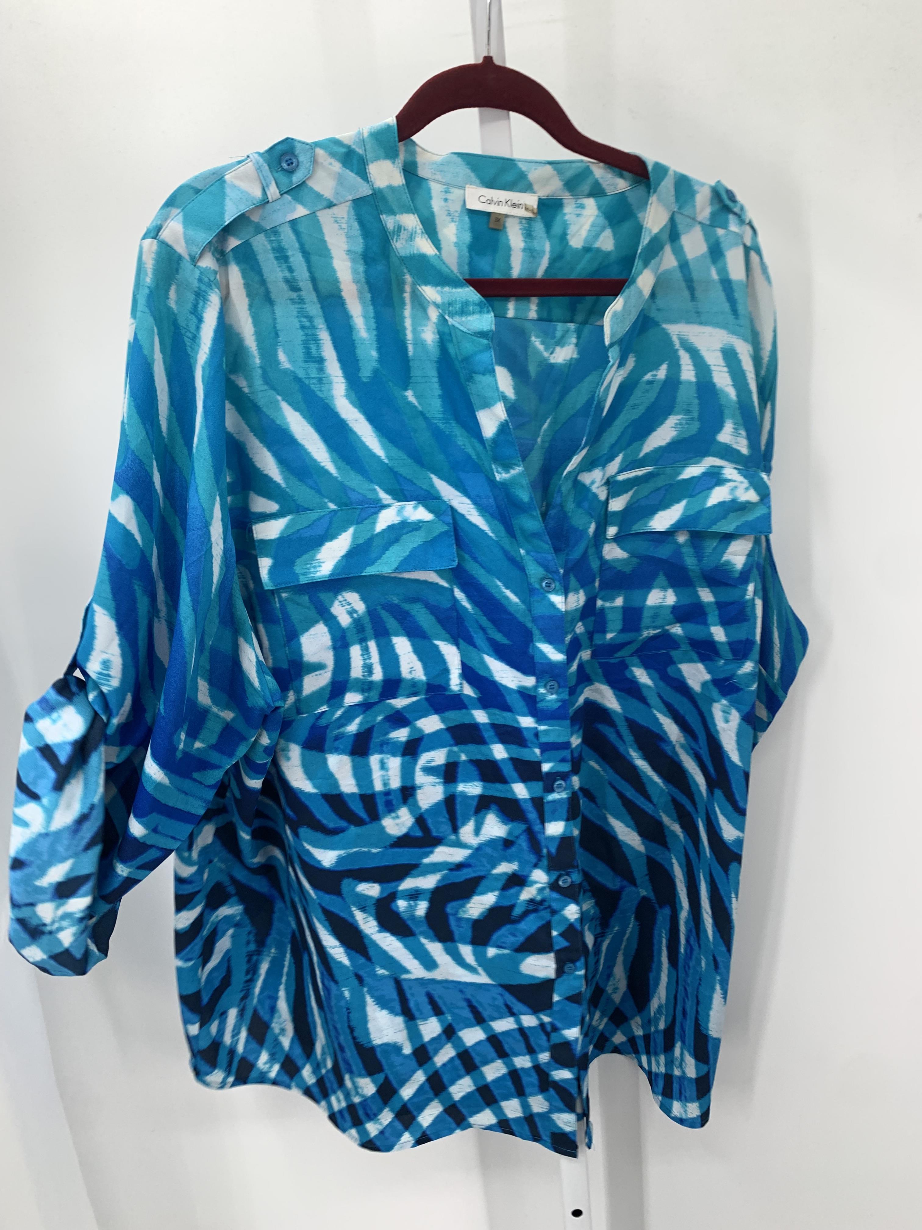 Calvin Klein Size 3X Womens Long Sleeve Shirt