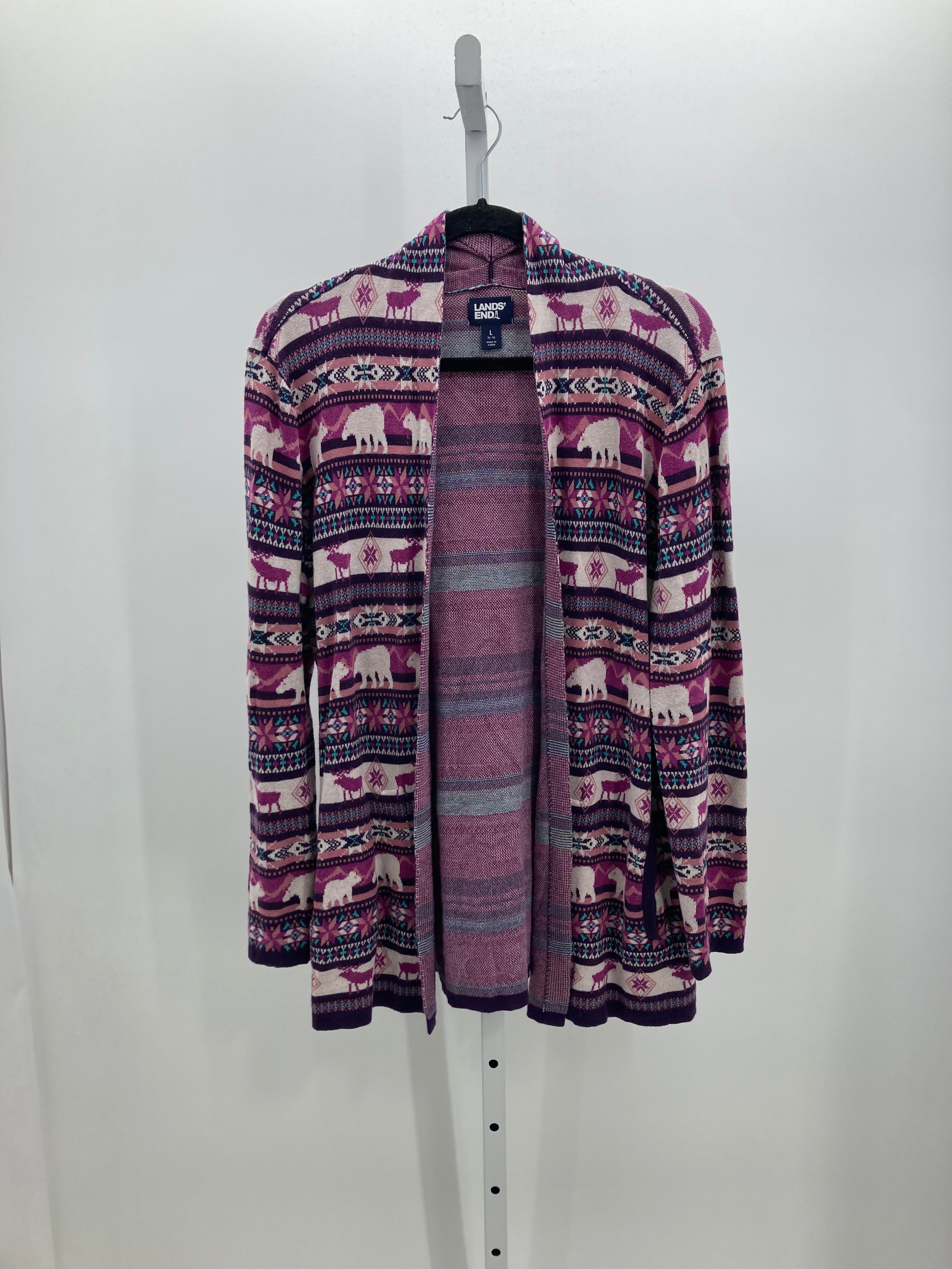 Lands End Size Large Misses Cardigan
