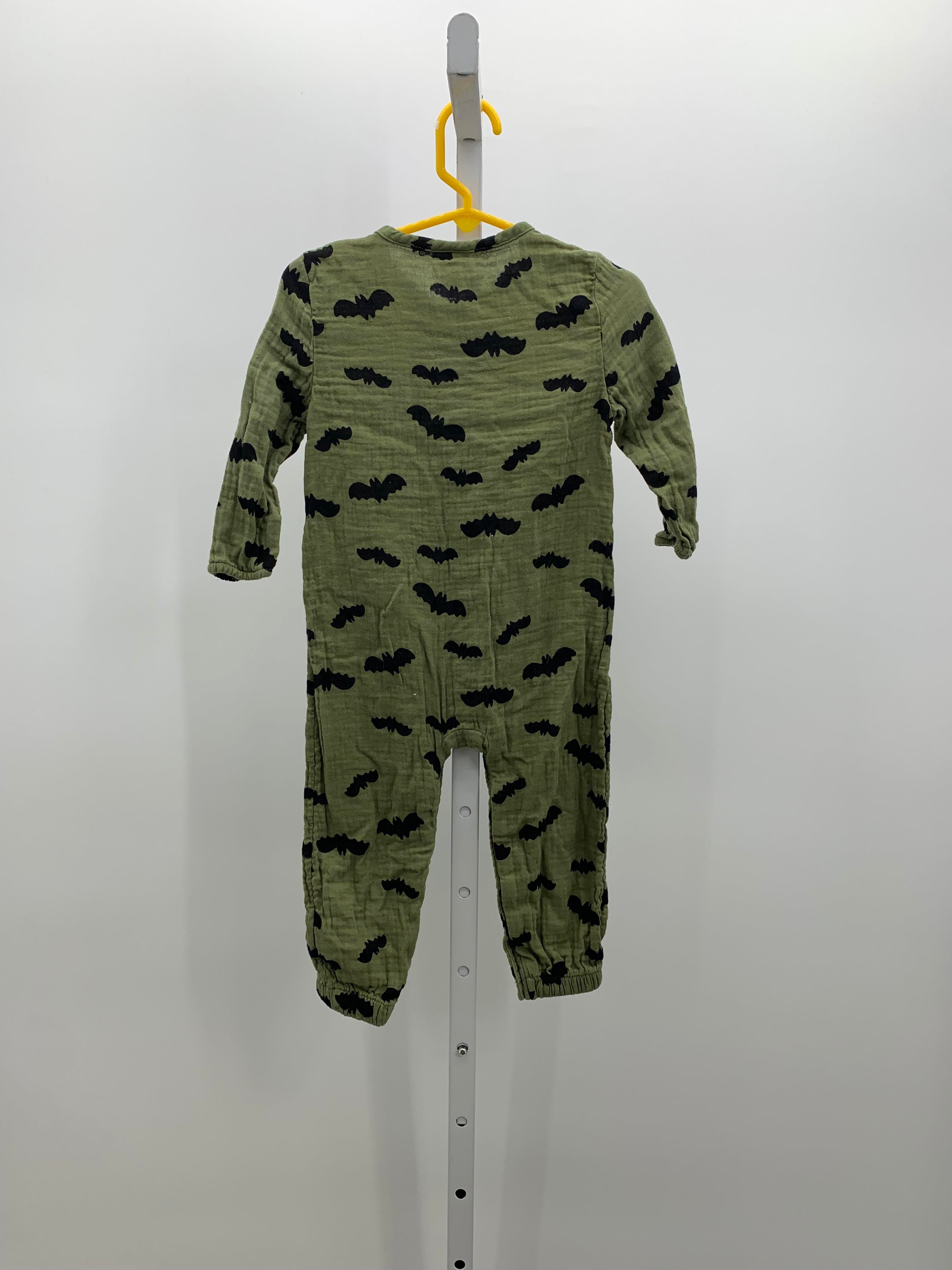 LONG SLV ROMPER BLACK BATS