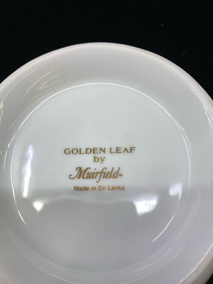 WHITE W/GOLD TRIM TEAPOT-MUIRFIELD.