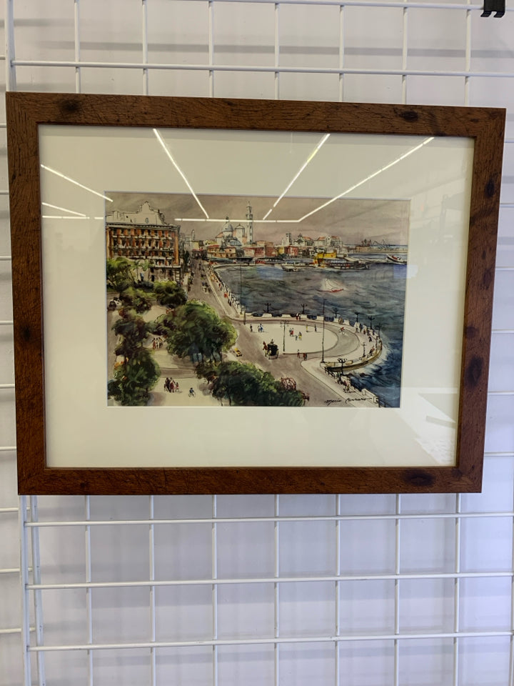 FRAMED CITY BY BAY SCENE PRINT.