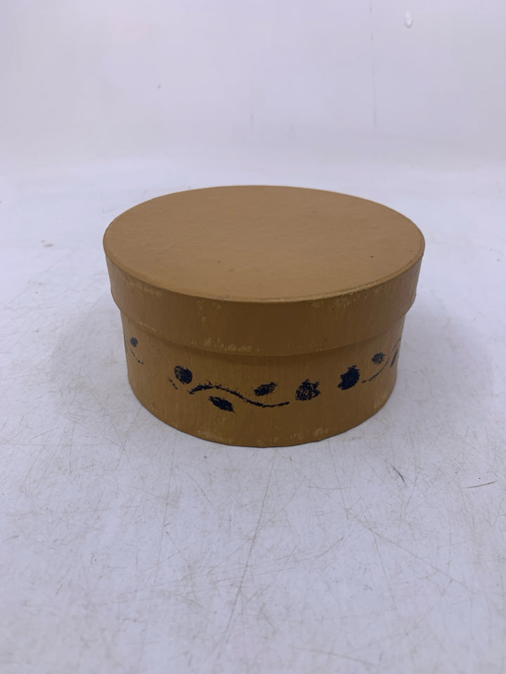 SMALL CIRCLE DECORATIVE BOX TAN.