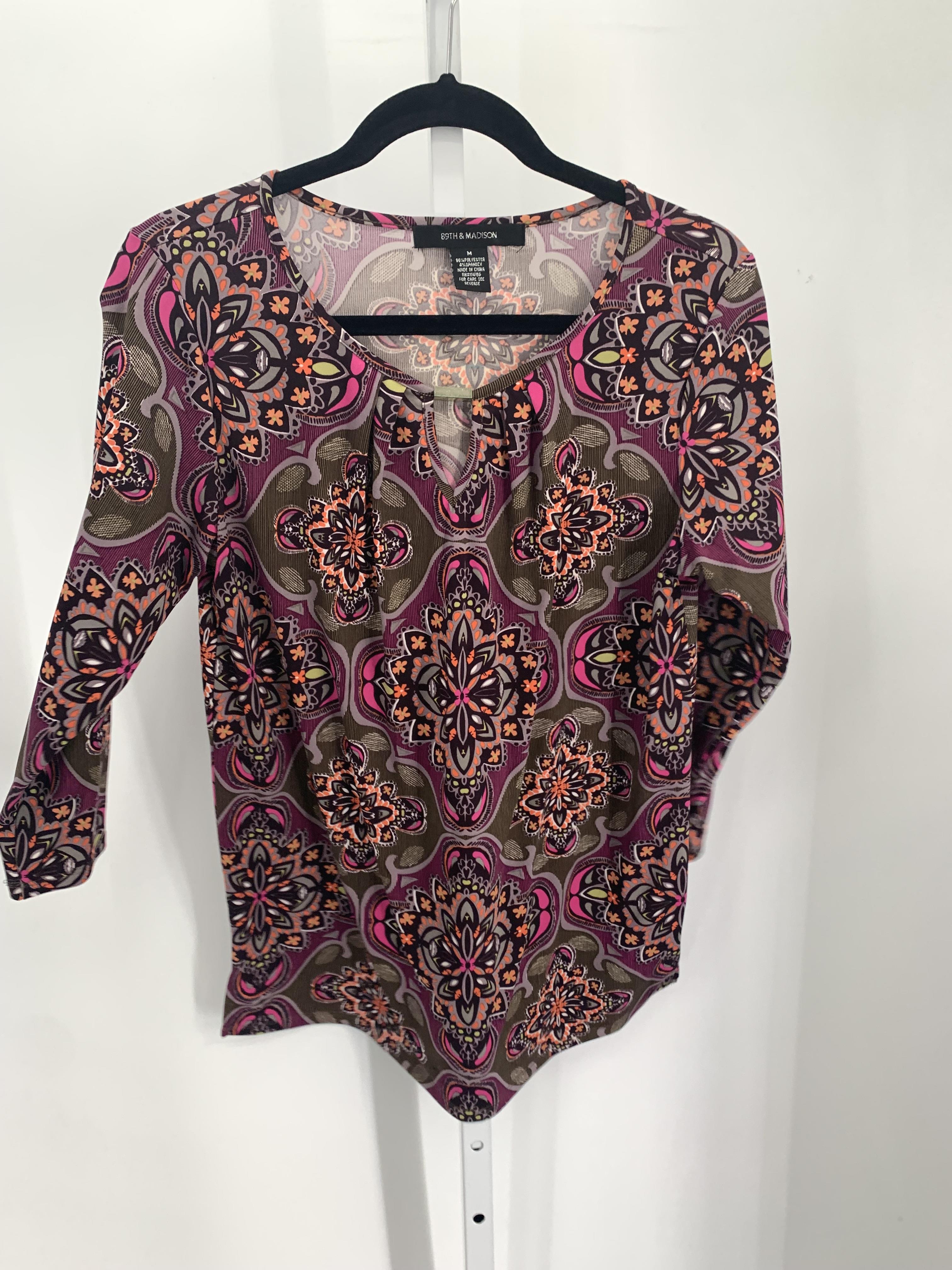 89th & Madison Size Medium Misses 3/4 Sleeve Shirt