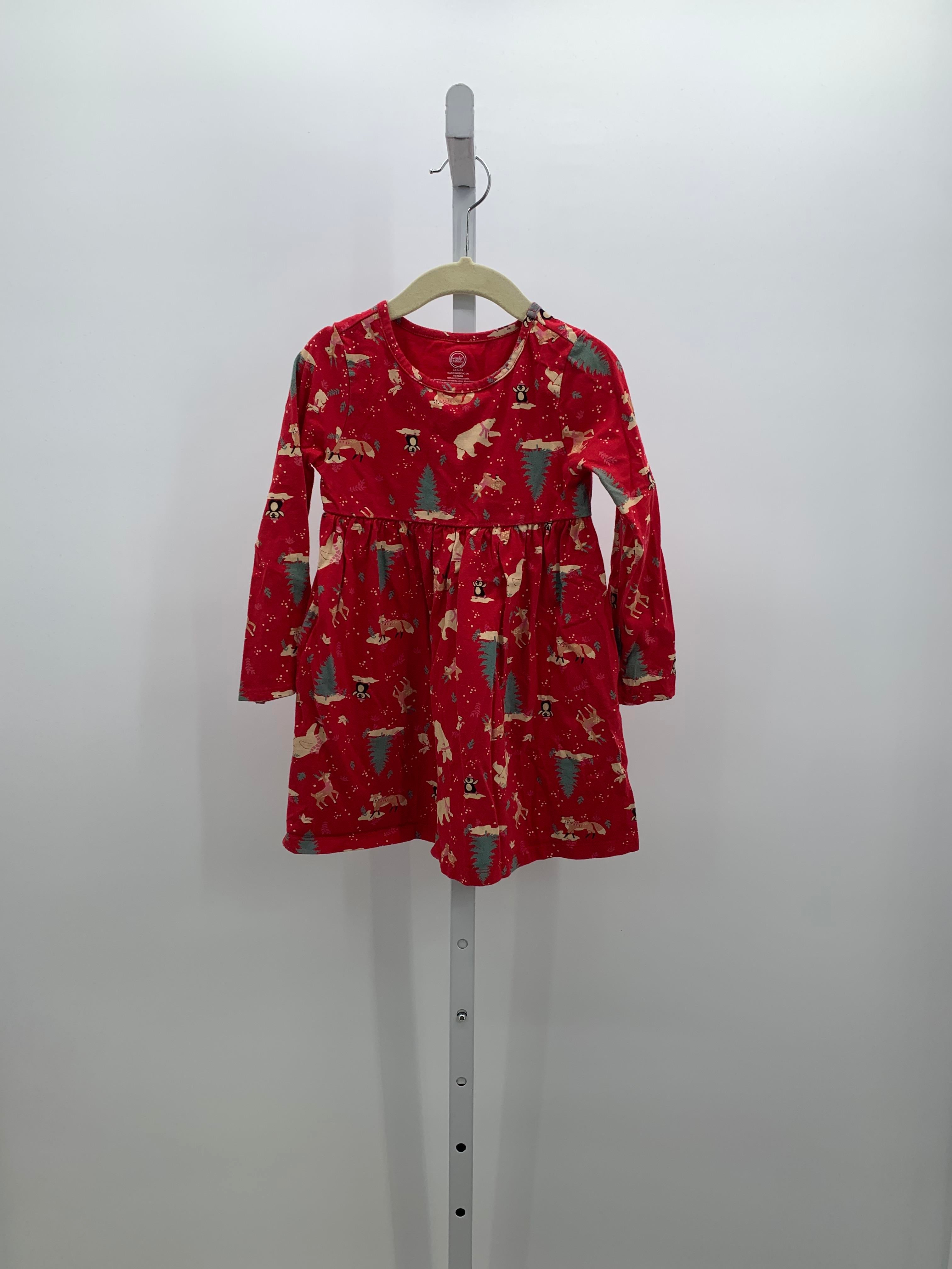 LONG SLV DRESS FOREST ANIMALS