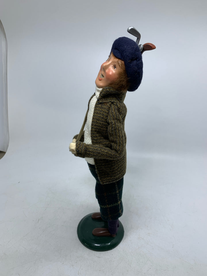 VTG MAN GOLFER W/ GOLF BAG & 3 CLUBS 2001.