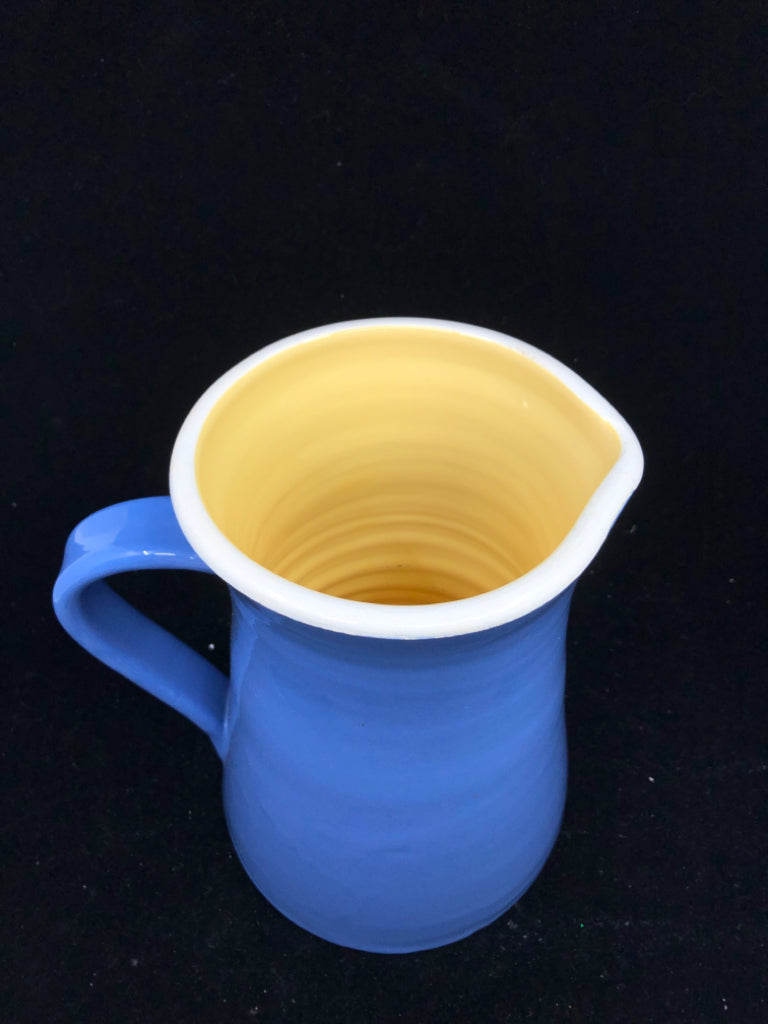 WHITE/BLUE CREAM PITCHER.