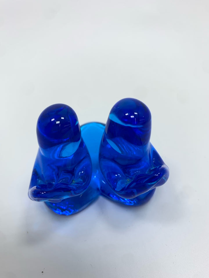 VTG BLUE BIRDS OF HAPPINESS BLUE GLASS FIGURINE.