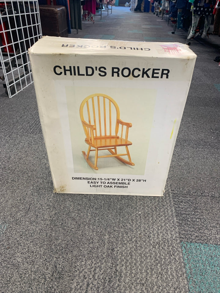 Childs Wooden Rocking Chair Light Oak Finish