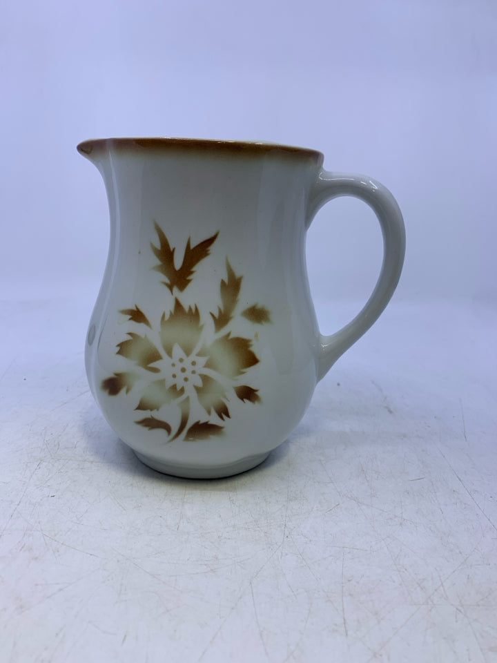 BROWN FLOWER SMALL PITCHER.