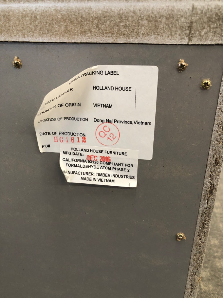 SILVER 3 DRAWER NIGHTSTAND.