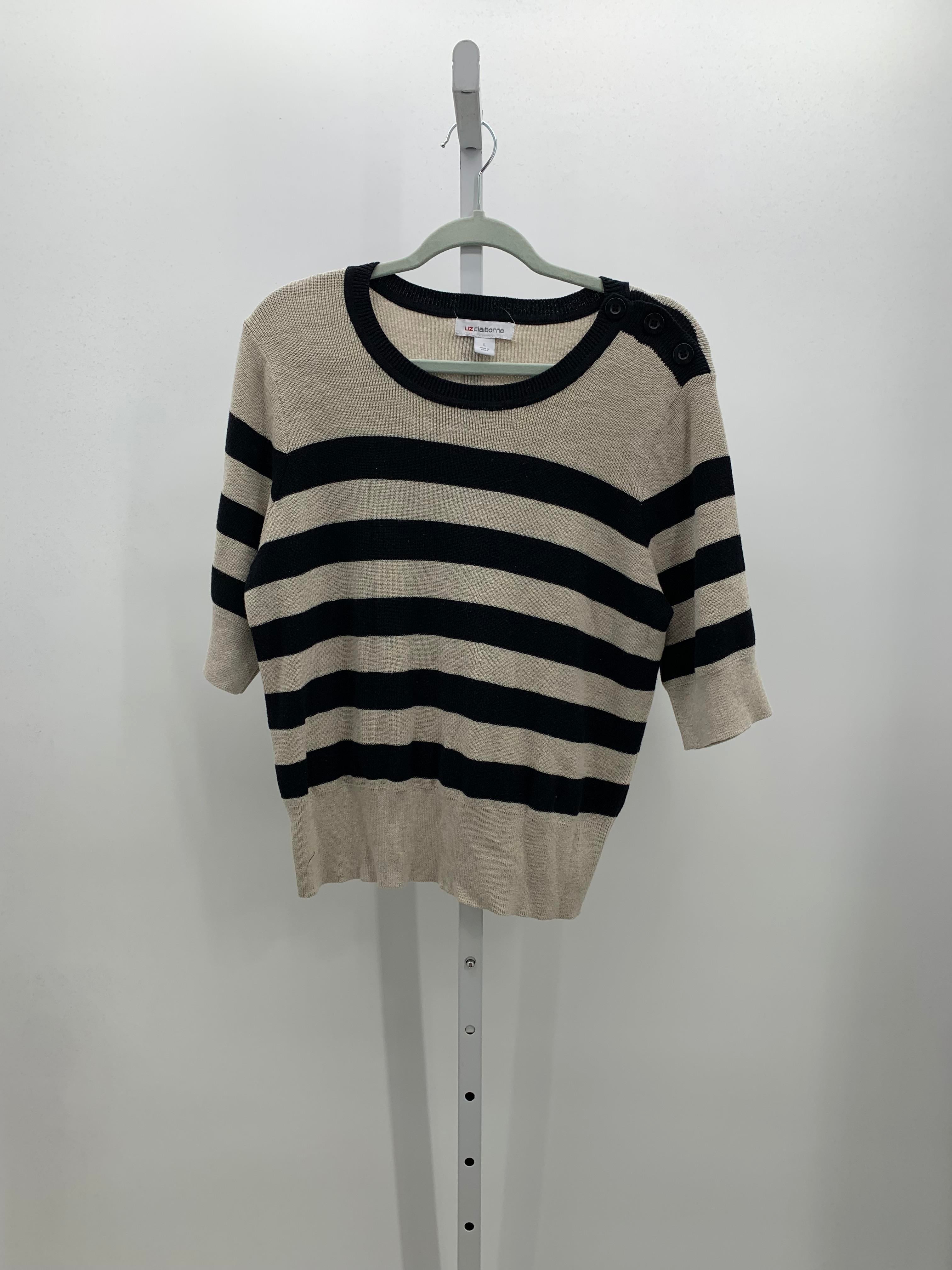 Liz Claiborne Size Large Misses Short Slv Sweater