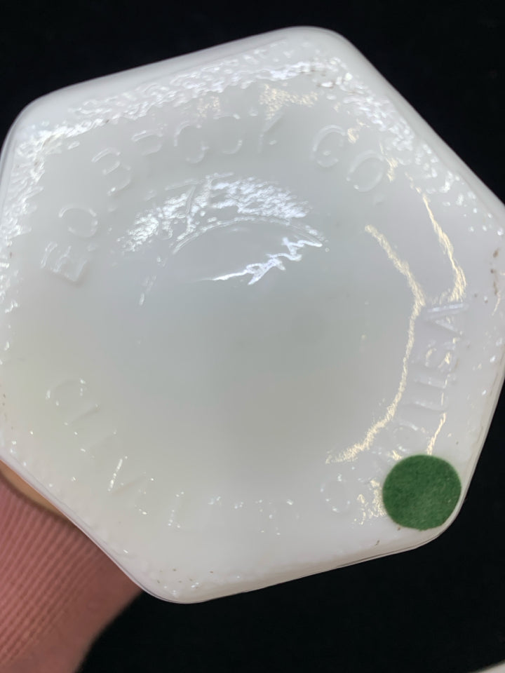 VTG SLIGHT RIB MILK GLASS BUD VASE.