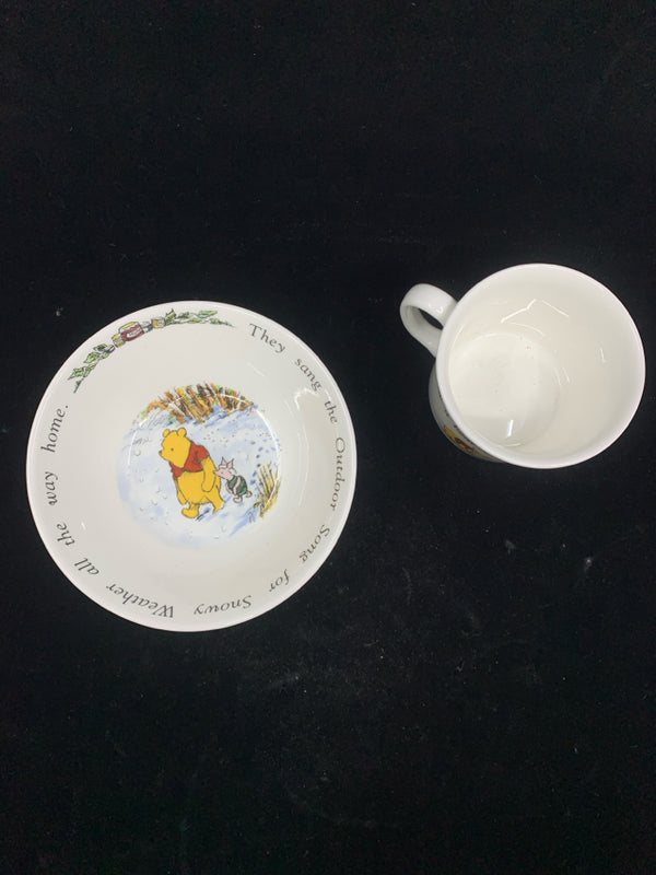 2PC WINNIE THE POOH KIDS SET CUP AND BOWL.