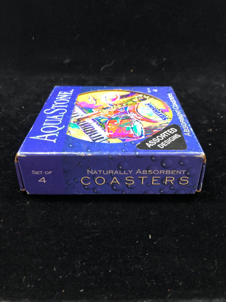 NIB AQUA STONE COASTERS.