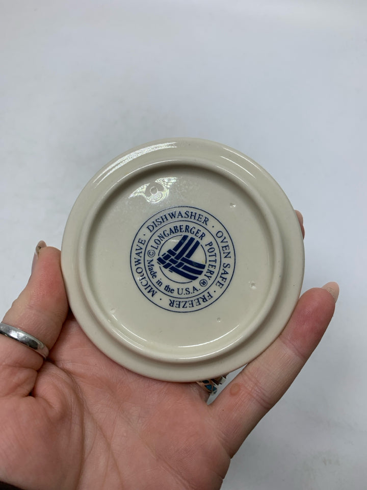 WOVEN TRADITIONS BLUE MUG LID.