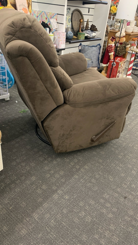 SOFT BROWN RECLINER.