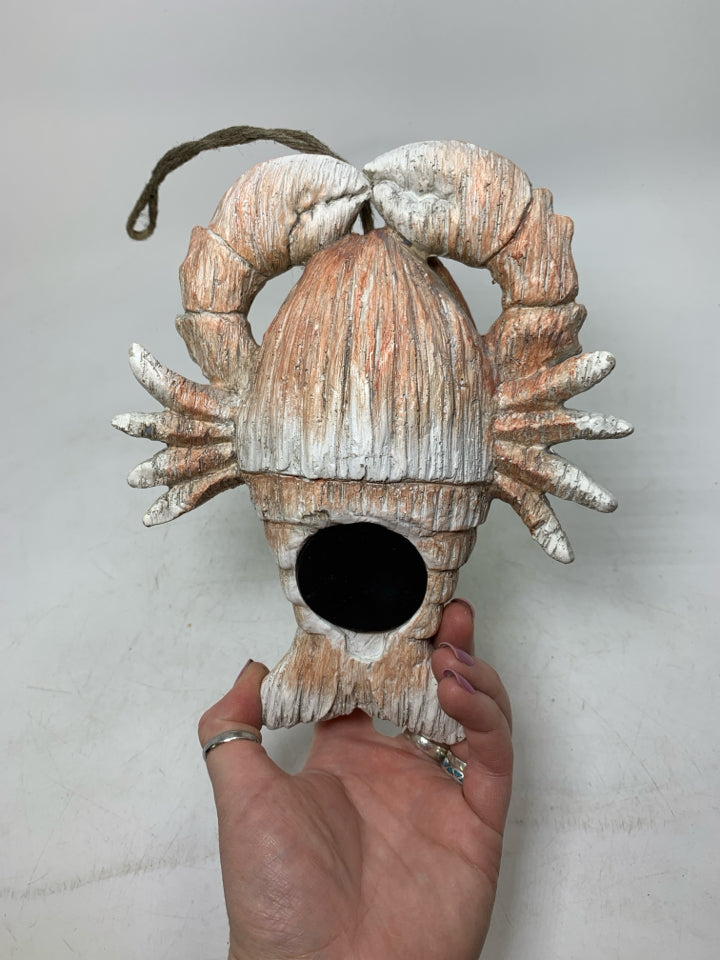 RESIN LOBSTER HANGING BIRD HOUSE.