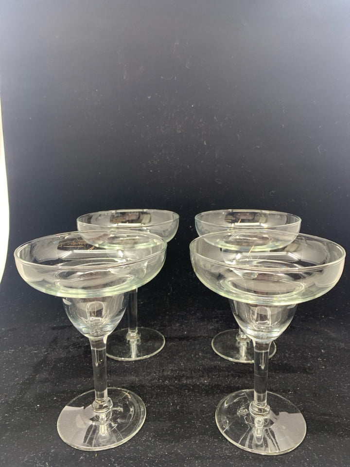 4 GLASS MARGARITA GLASSES.