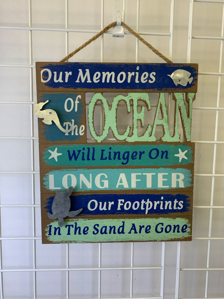 "OUR MEMORIES" MULTICOLORED BLUE WALL HANGING.