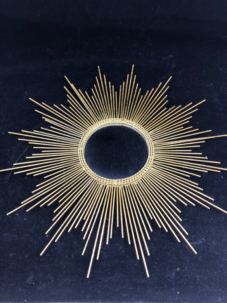 2 HEAVY BRASS COLORED MIRROR STARBURST.