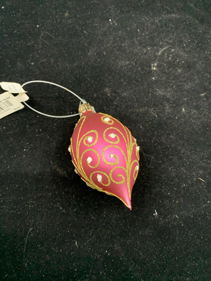 PINK GLASS ORNAMENT.