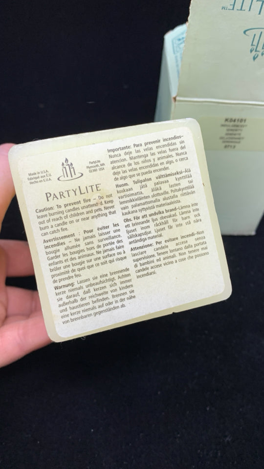 PARTY LITE SCENTED PILLAR CANDLE.