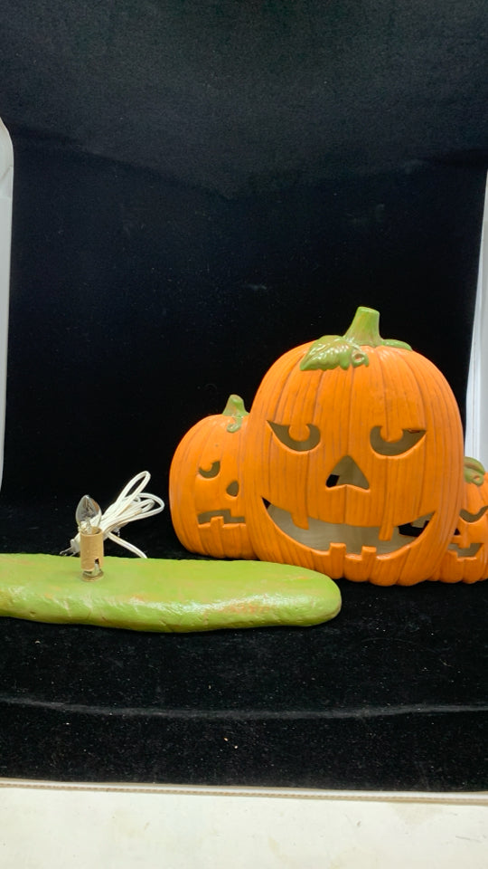 2PC LIGHT-UP JACK-O-LANTERNS.