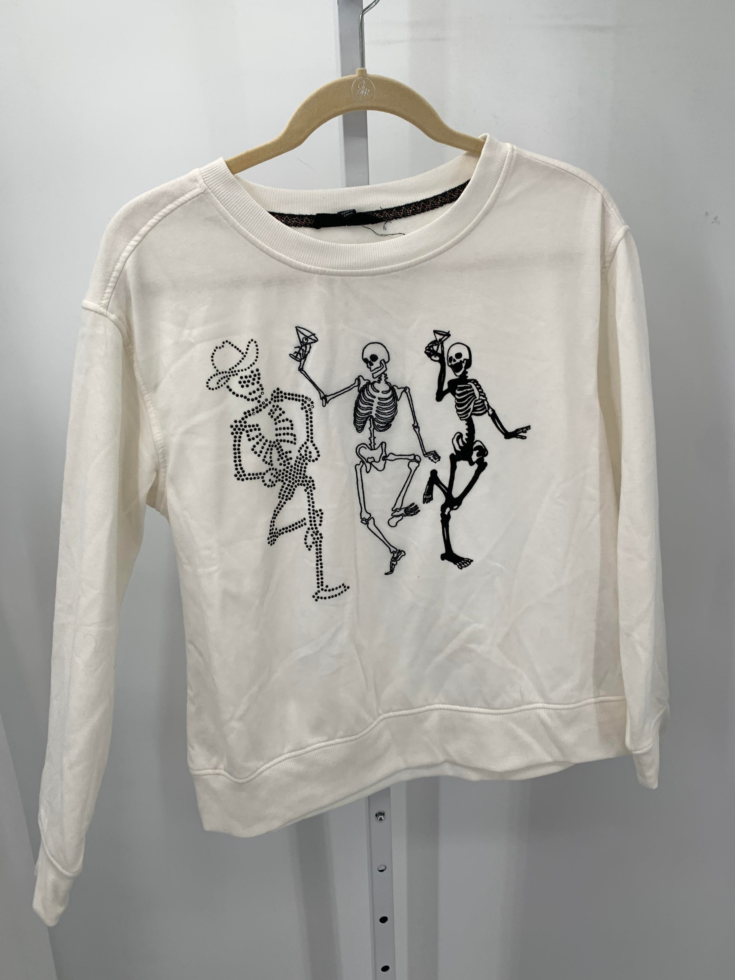 LONG SLV SHIRT RHINESTONE SKELETON.