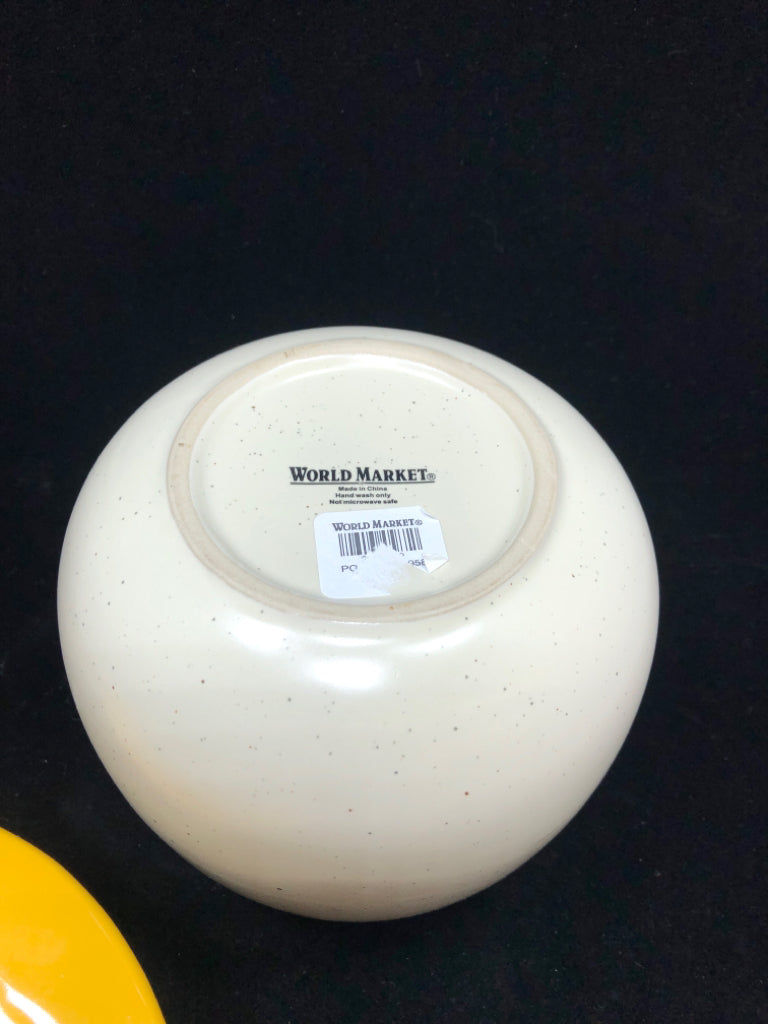 WORLD MARKET YELLOW MUSHROOM CANISTER.