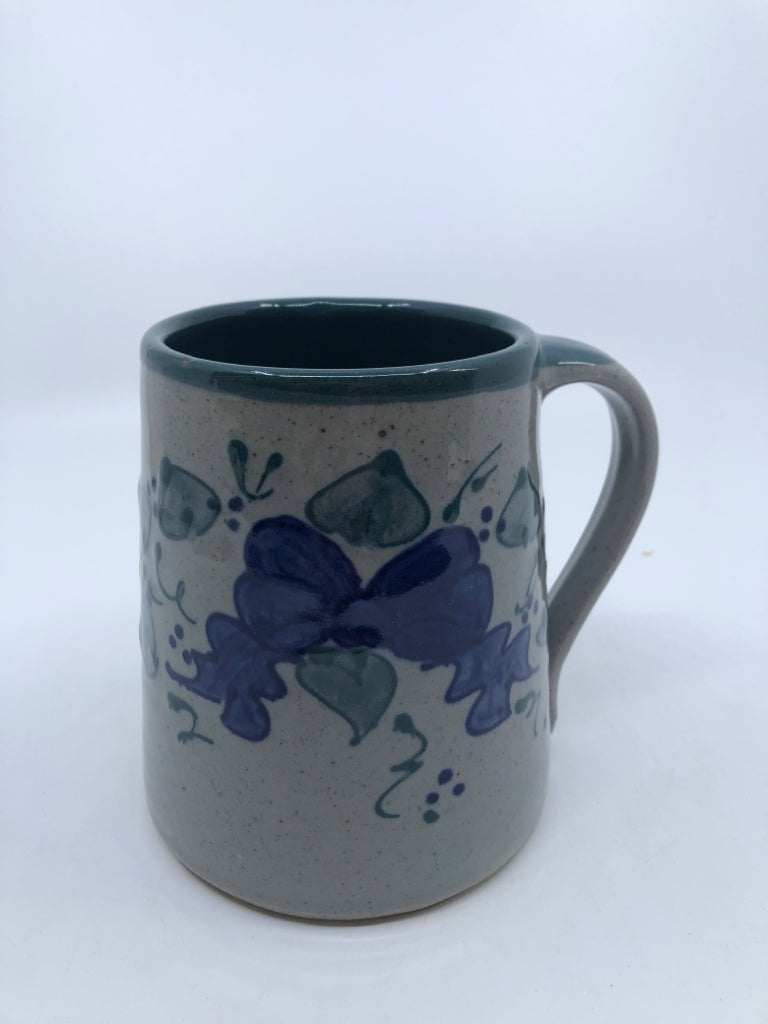 GREAT BAY POTTERY GREEN/BLUE MUG.