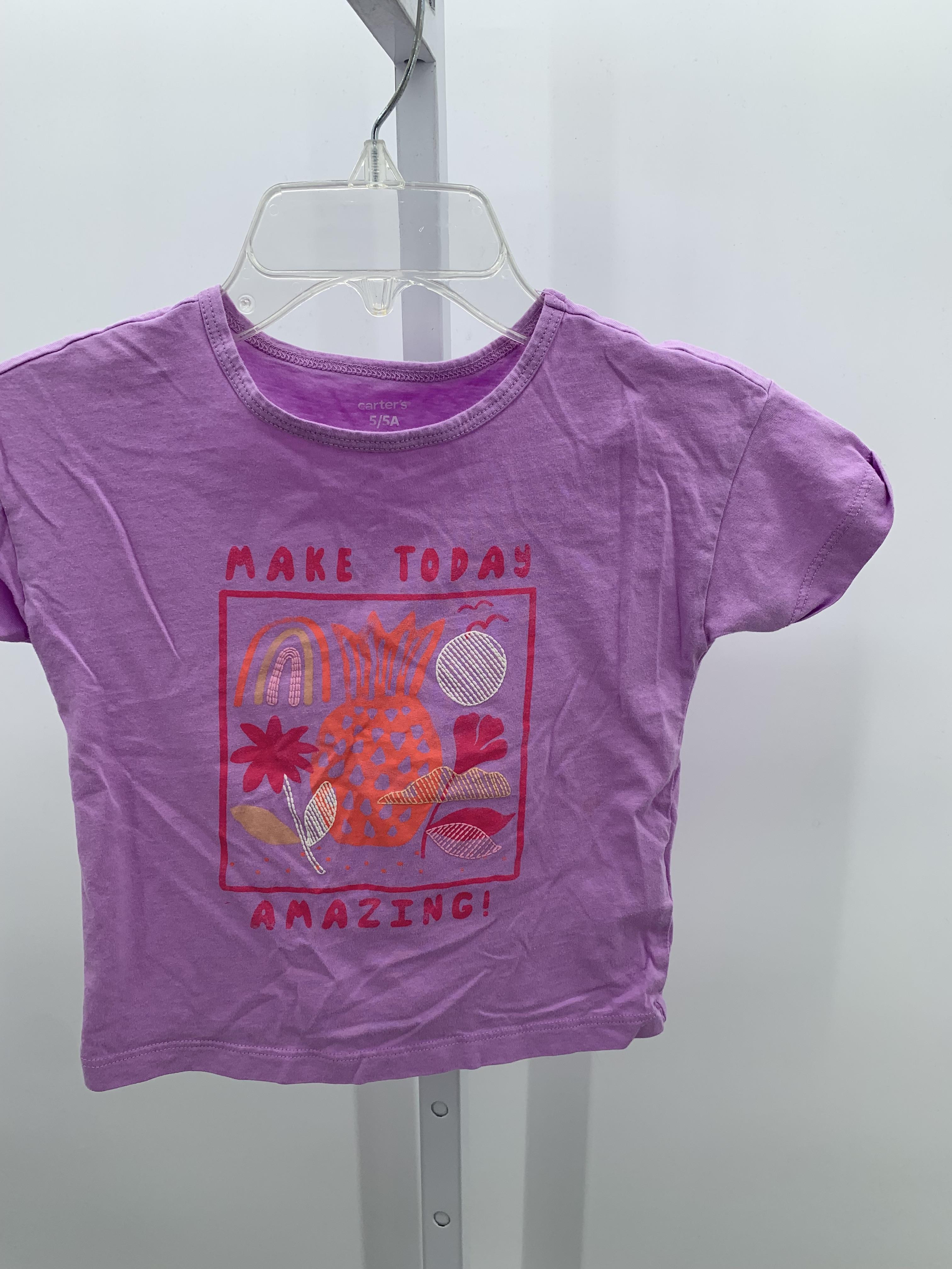 Carters Size 5 Girls Short Sleeve Shirt