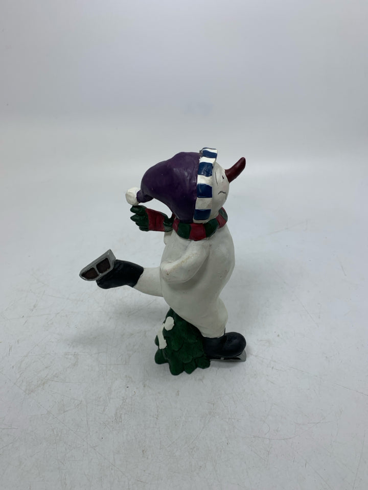 RESIN SNOWMAN SKATING.