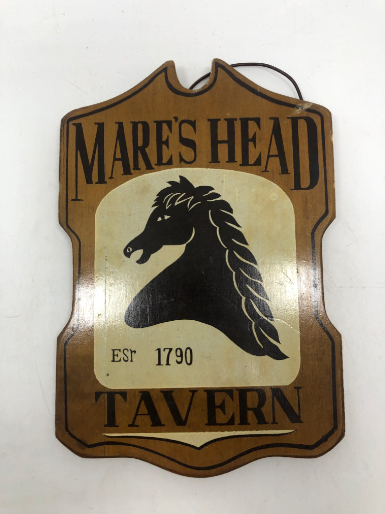 VTG MARES HEAD TAVERN WOOD SIGN.