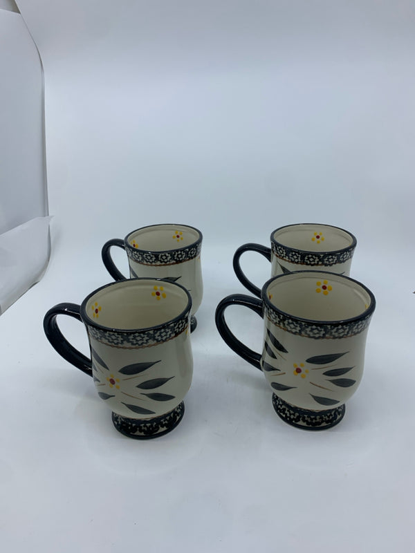 4 BLACK OLD WORLD TEMP-TATIONS MUGS.