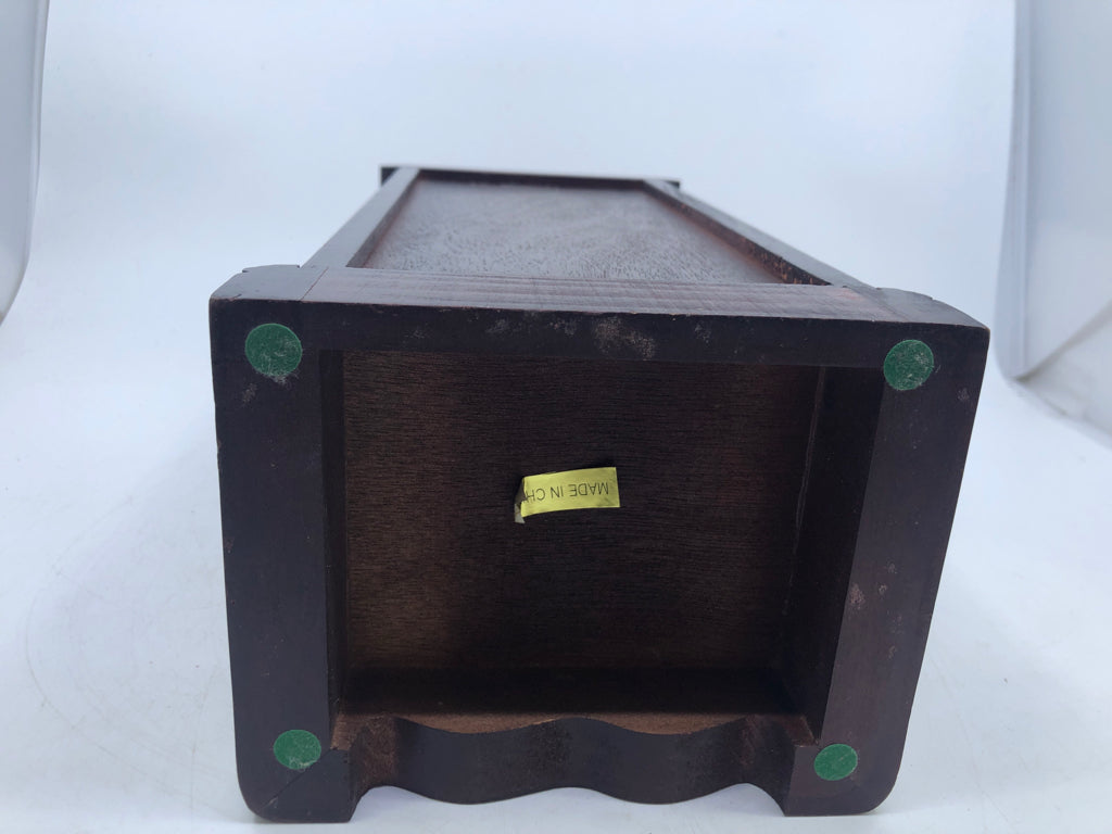 SKINNY DARK WOOD JEWELRY BOX.