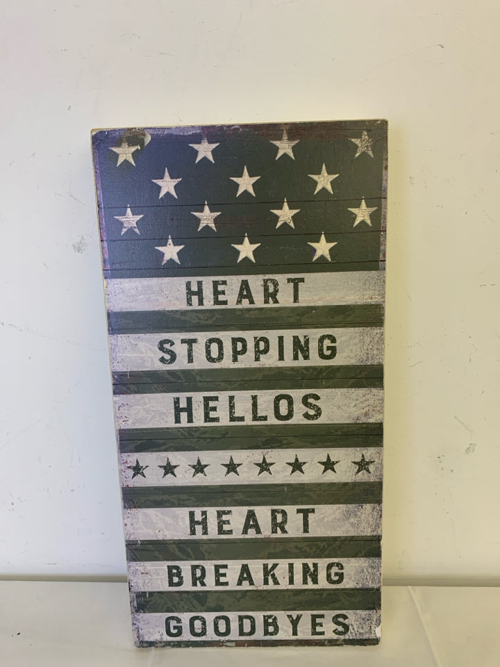 HEART STOPPING HELLOS WALL HANGING.