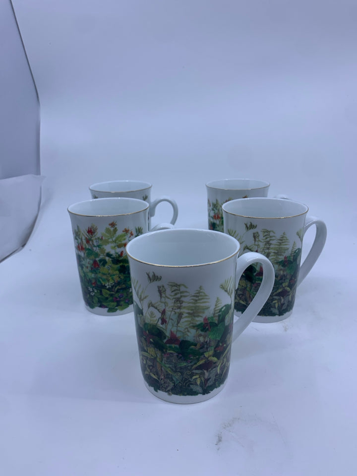 6 OTAGIRI AMERICAN WILDFLOWER MUGS.