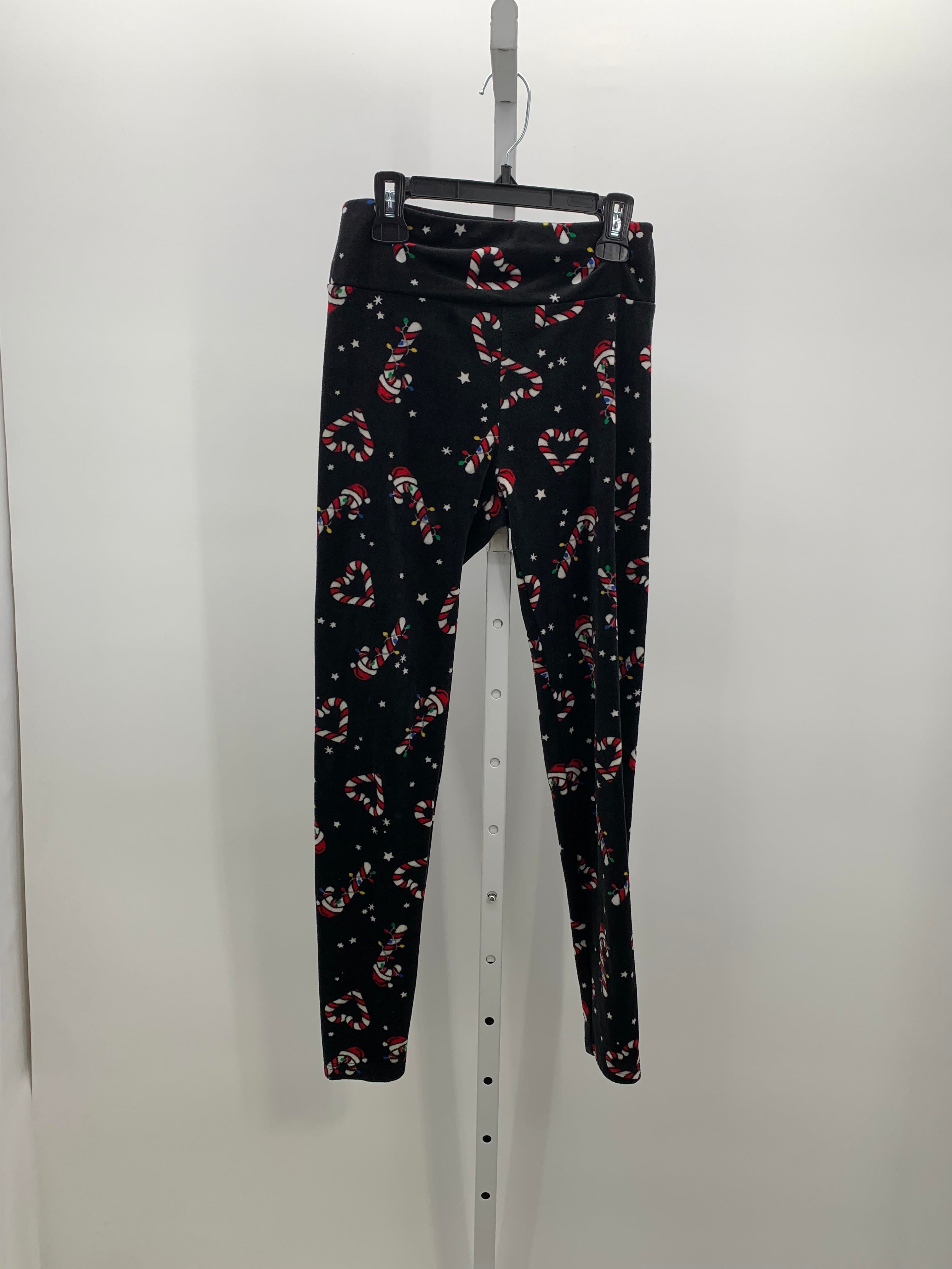 FLEECE LEGGINGS XMAS LIGHTS CANDY CANES