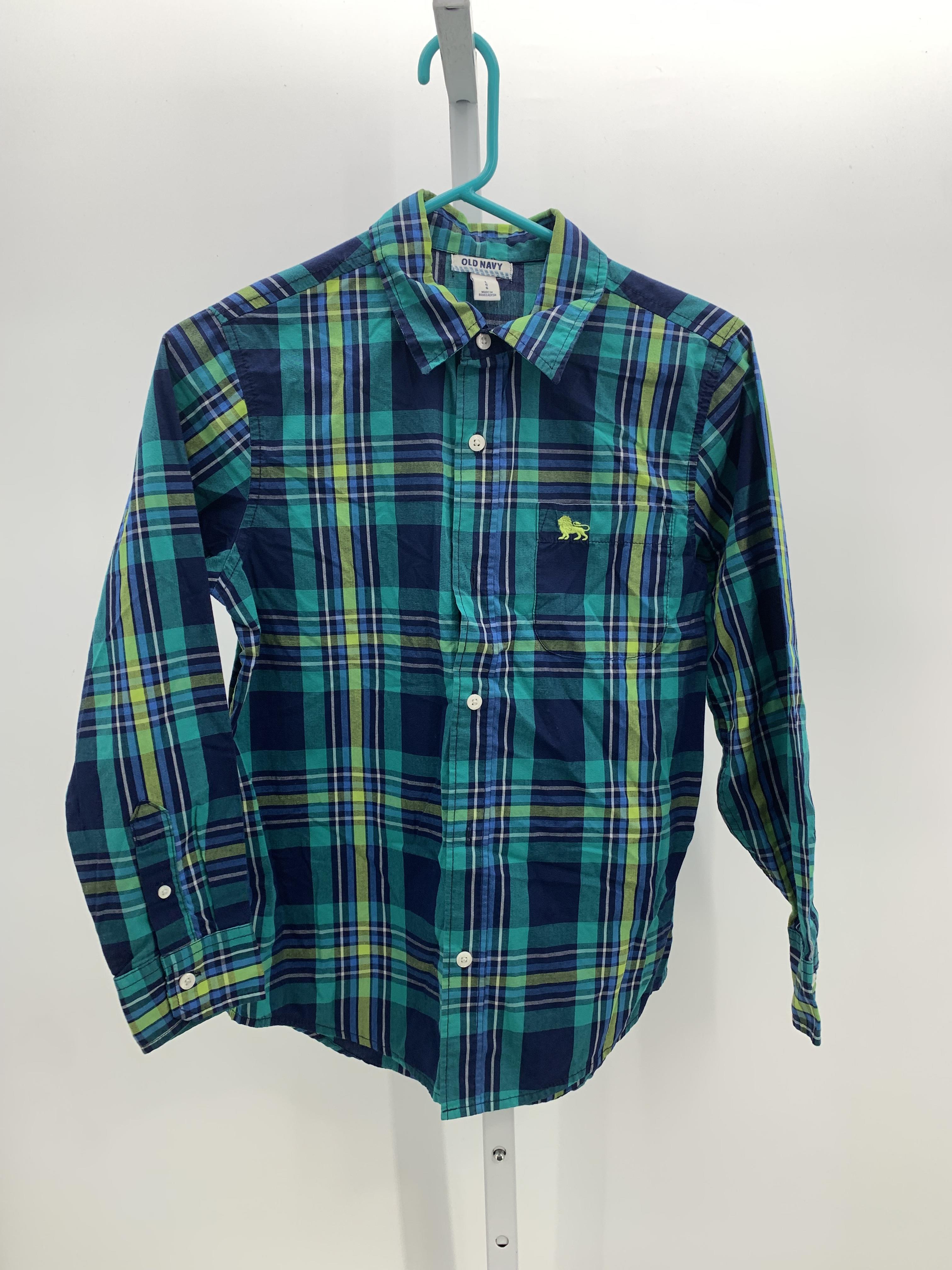 GREEN PLAID BTN DOWN