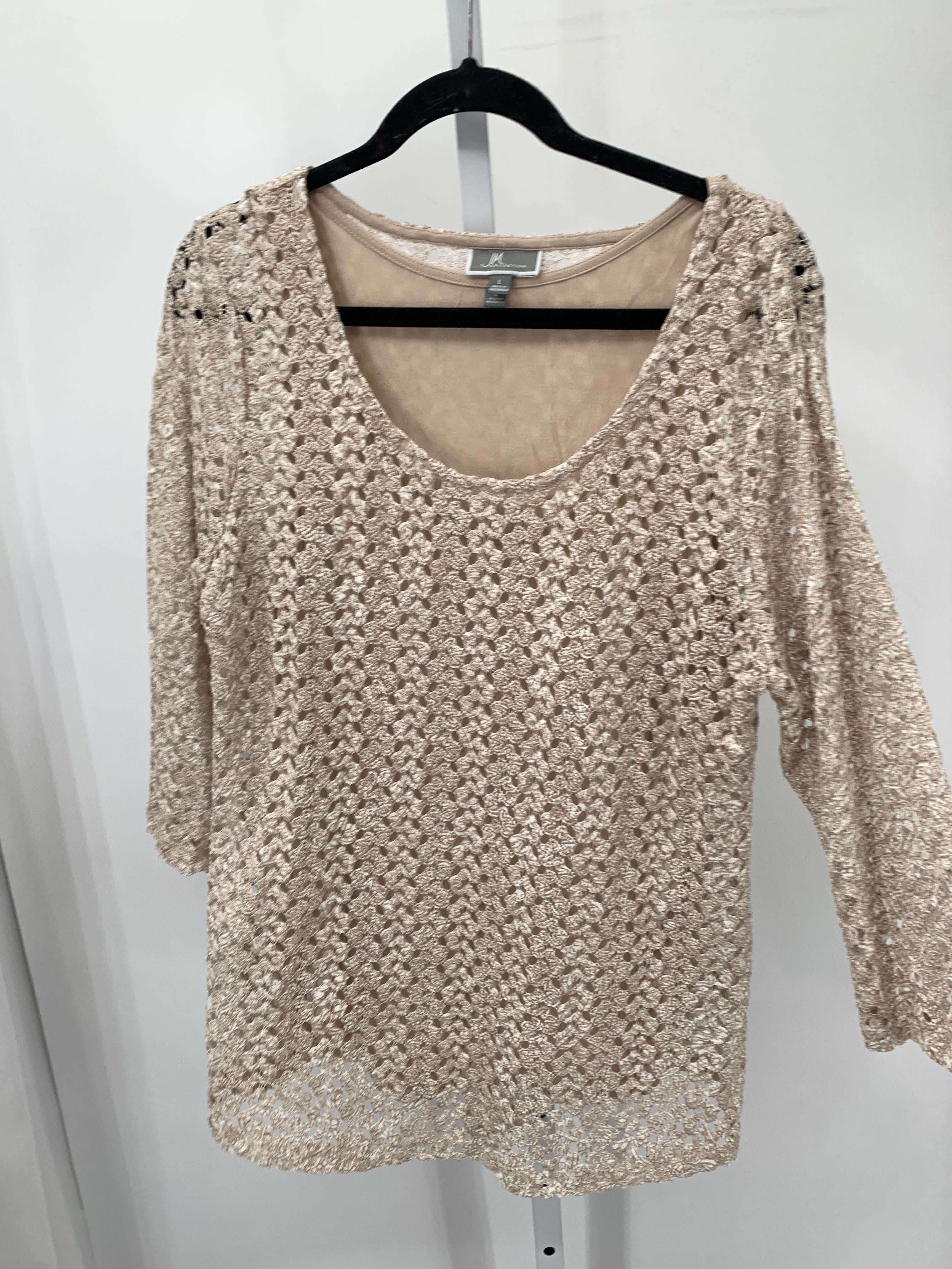 JM Collection Size Large Misses 3/4 Sleeve Shirt