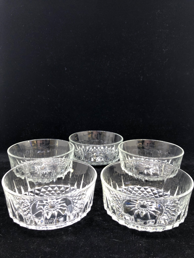 5PC CLEAR GLASS SUN BOWLS.