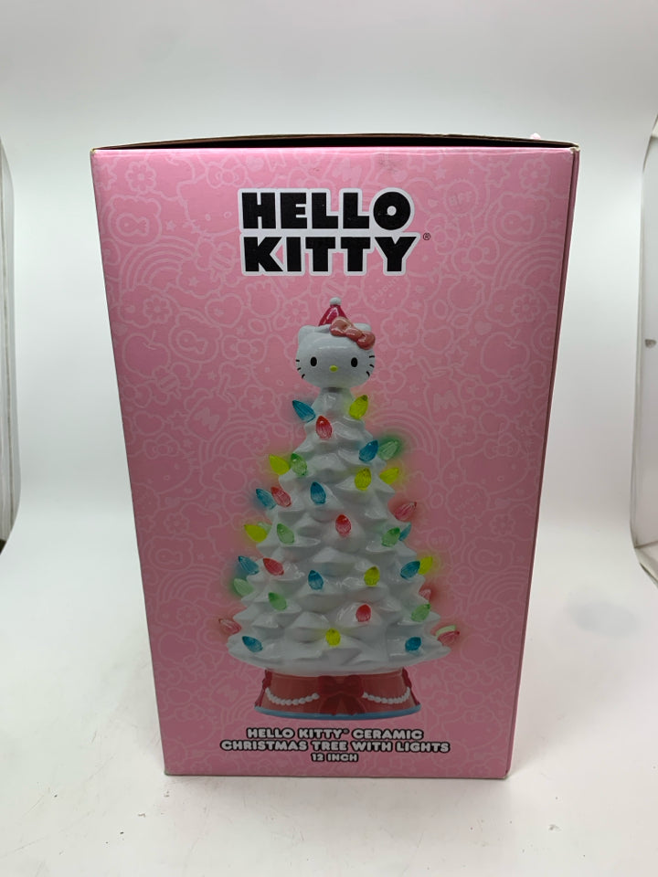 NIB HELLO KITTY CERAMIC CHRISTMAS TREE W/LIGHTS.