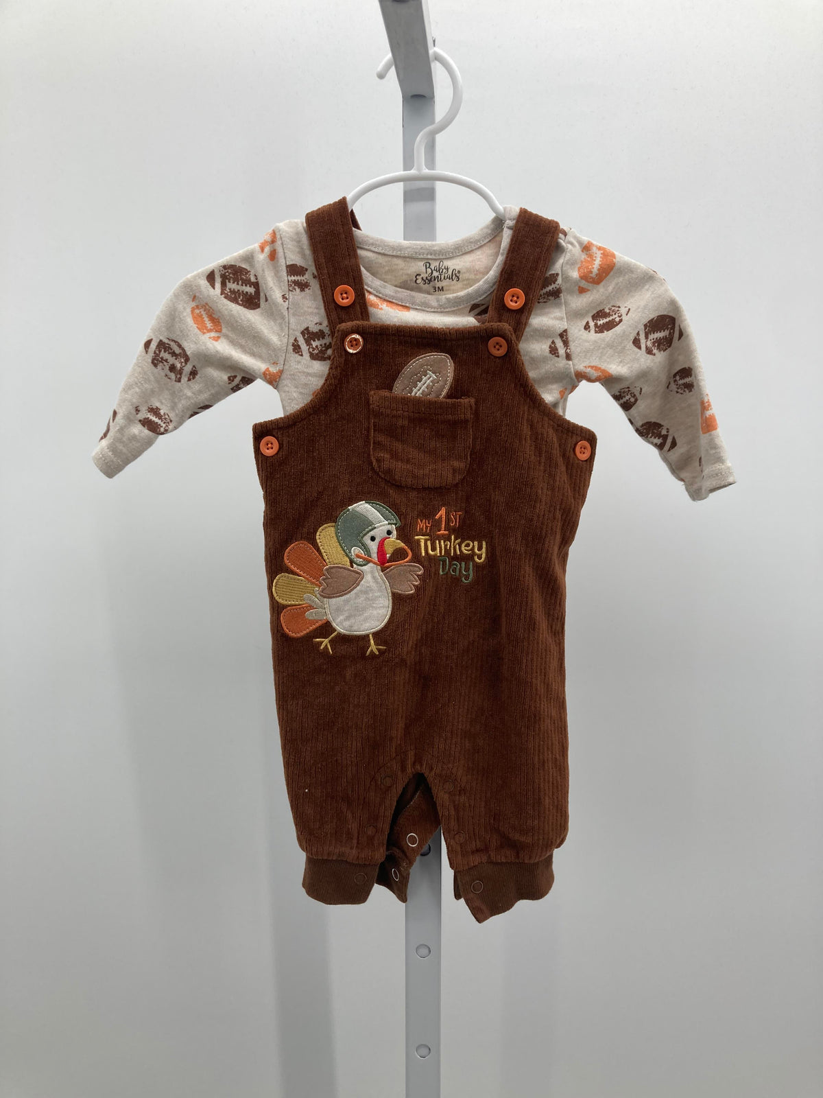 FOOTBALLS SHIRT AND CORDUROY OVERALLS