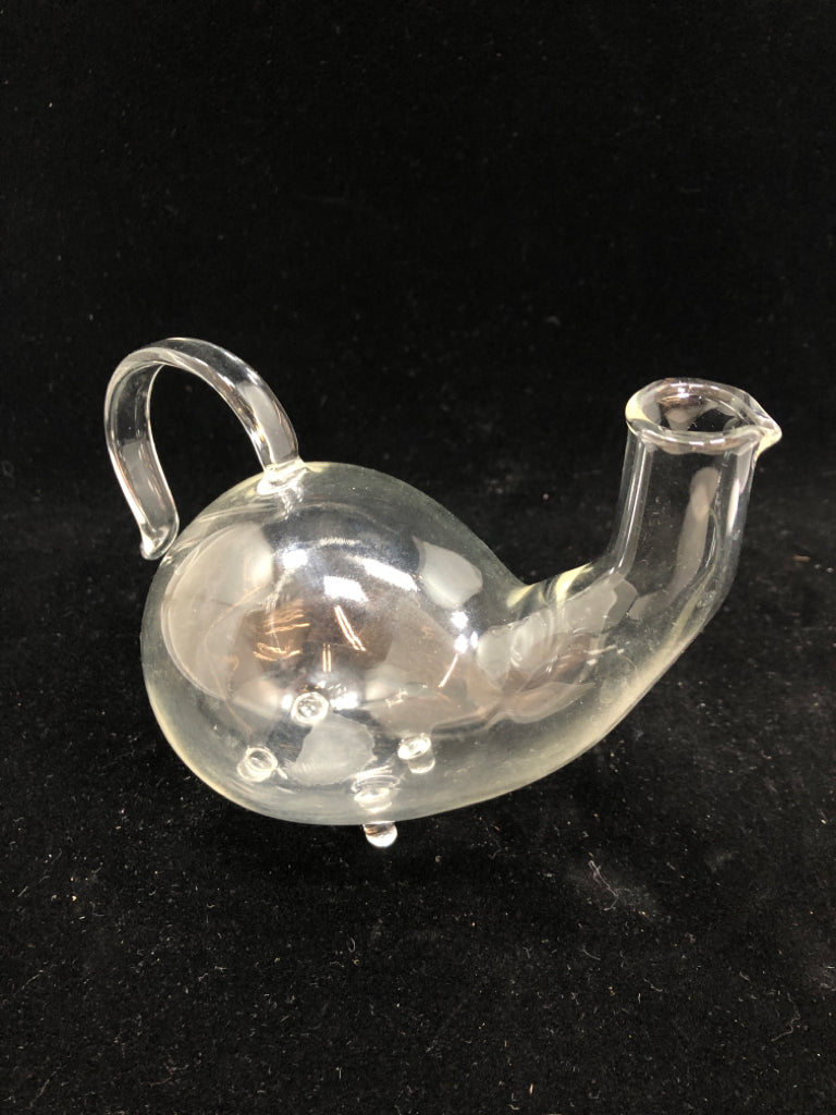 MINI GLASS DECANTER W/ELONGATED NECK.